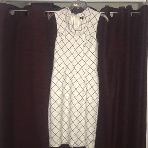 B&W cowl neck sleeveless dress